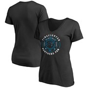 Add Carolina Panthers NFL Pro Line Women's Firefighter V-Neck T-Shirt - Black To Your NFL Collection