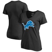 Add Detroit Lions NFL Pro Line by Fanatics Branded Women's Primary Logo V-Neck T-Shirt - Black To Your NFL Collection