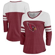 Add Arizona Cardinals NFL Pro Line by Fanatics Branded Women's Distressed Primary Logo Three-Quarter Sleeve Raglan Tri-Blend T-Shirt – Cardinal To Your NFL Collection