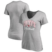 Order Kansas City Chiefs NFL Pro Line by Fanatics Branded Women's Victory Script V-Neck T-Shirt - Heathered Gray at low prices.