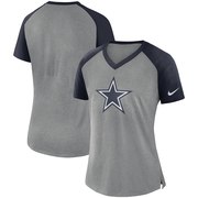 Add Dallas Cowboys Nike Women's Top V-Neck T-Shirt – Gray/Navy To Your NFL Collection