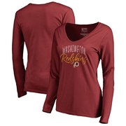 Add Washington Redskins NFL Pro Line by Fanatics Branded Women's Graceful Long Sleeve V-Neck T-Shirt - Burgundy To Your NFL Collection