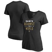 Add New Orleans Saints NFL Pro Line by Fanatics Branded Women's Against The World V-Neck T-Shirt - Black To Your NFL Collection