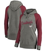 Add Arizona Cardinals NFL Pro Line by Fanatics Branded Women's Timeless Collection Rising Script Tri-Blend Raglan Pullover Hoodie - Ash To Your NFL Collection