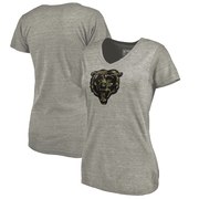 Add Chicago Bears NFL Pro Line by Fanatics Branded Women's Prestige Tri-Blend V-Neck T-Shirt - Heathered Gray To Your NFL Collection