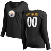 Add Pittsburgh Steelers NFL Pro Line Women's Personalized Name & Number Logo Long Sleeve T-Shirt - Black To Your NFL Collection