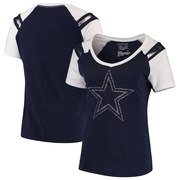 Add Dallas Cowboys Women's Courtney V-Neck Raglan T-Shirt - Navy To Your NFL Collection