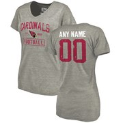 Add Women's Heather Gray Arizona Cardinals Distressed Custom Name & Number Tri-Blend V-Neck T-Shirt To Your NFL Collection