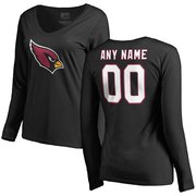 Add Arizona Cardinals NFL Pro Line Women's Personalized Name & Number Logo Long Sleeve T-Shirt - Black To Your NFL Collection