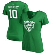 Add Mitchell Trubisky Chicago Bears NFL Pro Line by Fanatics Branded Women's St. Patrick's Day Icon Name & Number V-Neck T-Shirt – Kelly Green To Your NFL Collection