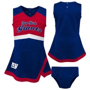 Add New York Giants Girls Toddler Cheer Captain Jumper Dress – Royal/Red To Your NFL Collection