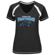 Add Carolina Panthers Majestic Women's Game Day Tradition V-Neck T-Shirt - Black To Your NFL Collection