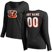 Add Cincinnati Bengals NFL Pro Line Women's Personalized Name & Number Logo Long Sleeve T-Shirt - Black To Your NFL Collection