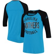 Add Carolina Panthers 5th & Ocean by New Era Women's Novelty 3/4-Sleeve Scoop Neck T-Shirt - Blue/Black To Your NFL Collection