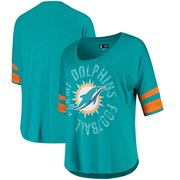 Add Miami Dolphins 5th & Ocean by New Era Women's Novelty Dolman Sleeve Scoop Neck T-Shirt - Aqua To Your NFL Collection