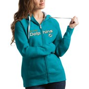 Add Miami Dolphins Antigua Women's Victory Full-Zip Hoodie - Aqua To Your NFL Collection