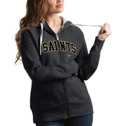 Add New Orleans Saints Antigua Women's Victory Full-Zip Hoodie - Charcoal To Your NFL Collection