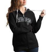 Add Oakland Raiders Antigua Women's Victory Full-Zip Hoodie - Black To Your NFL Collection