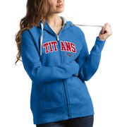 Add Tennessee Titans Antigua Women's Victory Full-Zip Hoodie - Light Blue To Your NFL Collection