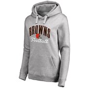 Add Cleveland Browns NFL Pro Line Women's Victory Script Pullover Hoodie - Gray To Your NFL Collection