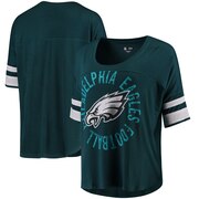 Add Philadelphia Eagles 5th & Ocean by New Era Women's Novelty Dolman Sleeve Scoop Neck T-Shirt - Midnight Green To Your NFL Collection