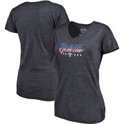 Add New Orleans Saints NFL Pro Line by Fanatics Branded Women's Spangled Script Tri-Blend T-Shirt - Navy To Your NFL Collection