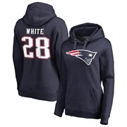 Add James White New England Patriots NFL Pro Line by Fanatics Branded Women's Player Icon Pullover Hoodie - Navy To Your NFL Collection