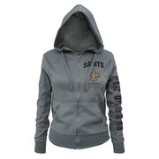 Add New Orleans Saints New Era Women's Playbook Glitter Sleeve Full-Zip Hoodie - Gray To Your NFL Collection