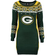 Add Green Bay Packers Klew Women's Big Logo Ugly Sweater Dress - Green To Your NFL Collection