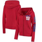 Add New York Giants New Era Women's Playbook Glitter Sleeve Full-Zip Hoodie - Red To Your NFL Collection