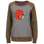 Add Cleveland Browns Majestic Women's Overtime Queen Crew Neck Sweatshirt - Gray/Brown To Your NFL Collection