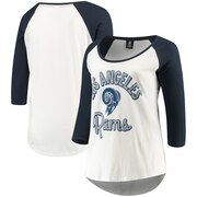 Add Los Angeles Rams 5th & Ocean by New Era Women's Plus Size 3/4-Sleeve Raglan T-Shirt - White/Navy To Your NFL Collection