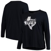 Add Dallas Cowboys Majestic Women's Plus Size Emilie Long Sleeve V-Neck T-Shirt – Navy To Your NFL Collection