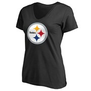 Add Pittsburgh Steelers NFL Pro Line Women's Primary Logo V-Neck T-Shirt - Black To Your NFL Collection