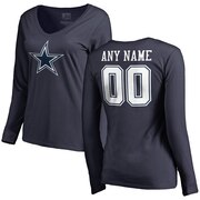 Add Dallas Cowboys NFL Pro Line by Fanatics Branded Women's Personalized Name & Number Long Sleeve T-Shirt - Navy To Your NFL Collection