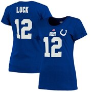 Add Andrew Luck Indianapolis Colts Majestic Women's Fair Catch V Name & Number T-Shirt - Royal Blue To Your NFL Collection