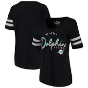 Add Miami Dolphins Touch by Alyssa Milano Women's Triple Play V-Neck T-Shirt - Black To Your NFL Collection