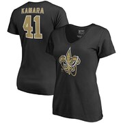 Add Alvin Kamara New Orleans Saints NFL Pro Line by Fanatics Branded Women's Mardi Gras Team Icon Name & Number V-Neck T-Shirt - Black To Your NFL Collection