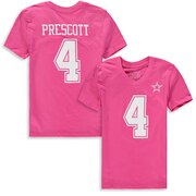 Add Dak Prescott Dallas Cowboys Girls Youth Lollipop Player Genuine Name & Number V-Neck T-Shirt - Pink To Your NFL Collection