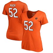 Add Khalil Mack Chicago Bears NFL Pro Line by Fanatics Branded Women's Authentic Stack Name & Number V-Neck T-Shirt – Orange To Your NFL Collection