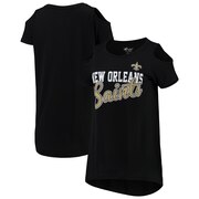 Add New Orleans Saints G-III 4Her by Carl Banks Women's Make the Cut Scoop Neck Cold Shoulder T-Shirt – Black To Your NFL Collection