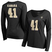 Add Alvin Kamara New Orleans Saints NFL Pro Line by Fanatics Branded Women's Authentic Stack Name & Number V-Neck Long Sleeve T-Shirt – Black To Your NFL Collection