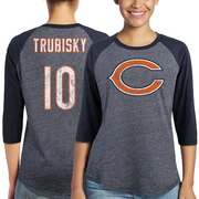 Add Mitchell Trubisky Chicago Bears Majestic Women's Player Name & Number Raglan Tri-Blend 3/4-Sleeve T-Shirt – Navy To Your NFL Collection