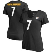 Add Ben Roethlisberger Pittsburgh Steelers NFL Pro Line by Fanatics Branded Women's Authentic Stack Name & Number V-Neck T-Shirt - Black To Your NFL Collection