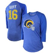 Add Jared Goff Los Angeles Rams Majestic Threads Women's Player Name & Number Raglan Tri-Blend 3/4-Sleeve T-Shirt – Royal To Your NFL Collection