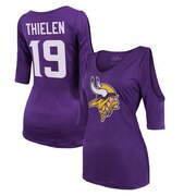 Add Adam Thielen Minnesota Vikings Majestic Threads Women's Player Name & Number Cold Shoulder Half-Sleeve V-Neck T-Shirt - Purple To Your NFL Collection