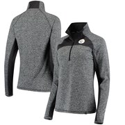 Add Pittsburgh Steelers NFL Pro Line by Fanatics Branded Women's Static Quarter-Zip Jacket - Heathered Charcoal/Charcoal To Your NFL Collection