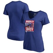 Add Saquon Barkley New York Giants NFL Pro Line by Fanatics Branded Women's 2018 NFL Offensive Rookie Of The Year V-Neck T-Shirt – Royal To Your NFL Collection