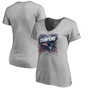 Add New England Patriots NFL Pro Line by Fanatics Branded Women's Super Bowl LIII Champions Trophy Collection Locker Room Plus Size V-Neck T-Shirt - Heather Gray To Your NFL Collection