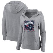 Add New England Patriots NFL Pro Line by Fanatics Branded Women's Super Bowl LIII Champions Trophy Collection Locker Room Plus Size Pullover Hoodie - Steel To Your NFL Collection